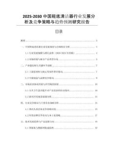2025-2030中國鞋底清潔器行業(yè)發(fā)展分析及競(jìng)爭(zhēng)策略與趨勢(shì)預(yù)測(cè)研究報(bào)告