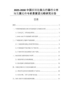 2025-2030中國(guó)聯(lián)鎖鏈條執(zhí)行器行業(yè)市場(chǎng)發(fā)展趨勢(shì)與前景展望戰(zhàn)略研究報(bào)告
