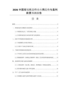 2026中國坩堝托盤行業(yè)應用趨勢與盈利前景預測報告