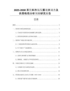2025-2030茶飲料市場發(fā)展現(xiàn)狀調(diào)查及供需格局分析預(yù)測研究報(bào)告