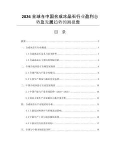 2026全球與中國合成冰晶石行業(yè)盈利態(tài)勢及發(fā)展趨勢預測報告
