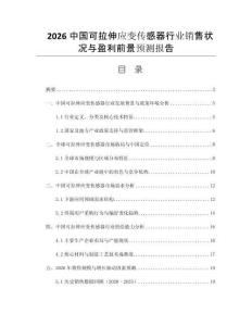 2026中國可拉伸應(yīng)變傳感器行業(yè)銷售狀況與盈利前景預(yù)測報告