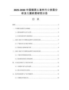 2025-2030中國模具標(biāo)準件行業(yè)供需分析及發(fā)展前景研究報告