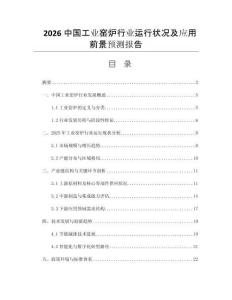 2026中國工業(yè)窯爐行業(yè)運行狀況及應用前景預測報告