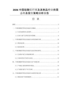 2026中國硅酸鋁纖維及其制品行業(yè)供需態(tài)勢及投資策略分析報(bào)告