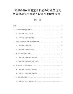 2025-2030中國套絲機(jī)配件行業(yè)市場現(xiàn)狀分析及競爭格局與投資發(fā)展研究報告