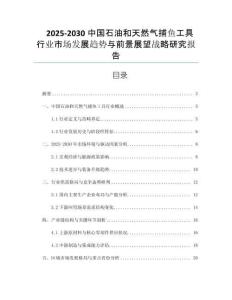 2025-2030中國石油和天然氣捕魚工具行業(yè)市場發(fā)展趨勢與前景展望戰(zhàn)略研究報告