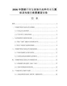 2026中國碳纖維復(fù)合加熱元件行業(yè)發(fā)展?fàn)顩r與投資前景展望報告