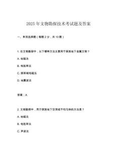 2025年文物勘探技術(shù)考試題及答案