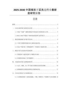 2025-2030中國煤炭開采洗選行業(yè)最新度研究報告