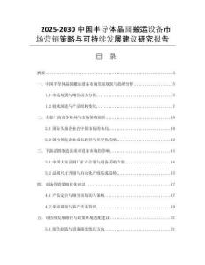 2025-2030中國半導(dǎo)體晶圓搬運設(shè)備市場營銷策略與可持續(xù)發(fā)展建議研究報告