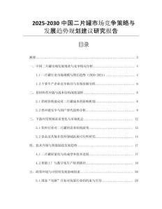 2025-2030中國(guó)二片罐市場(chǎng)競(jìng)爭(zhēng)策略與發(fā)展趨勢(shì)規(guī)劃建議研究報(bào)告