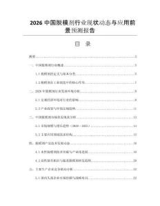 2026中國脫模劑行業(yè)現(xiàn)狀動態(tài)與應(yīng)用前景預(yù)測報告