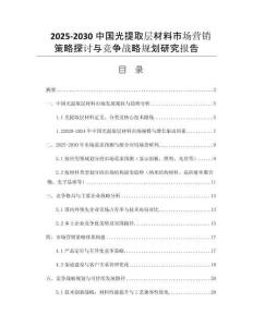 2025-2030中國(guó)光提取層材料市場(chǎng)營(yíng)銷策略探討與競(jìng)爭(zhēng)戰(zhàn)略規(guī)劃研究報(bào)告