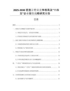 2025-2030密度計(jì)行業(yè)競(jìng)爭(zhēng)格局及“十四五”企業(yè)投資戰(zhàn)略研究報(bào)告