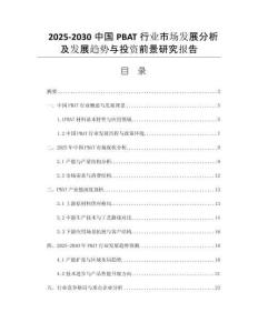 2025-2030中國PBAT行業(yè)市場發(fā)展分析及發(fā)展趨勢與投資前景研究報告
