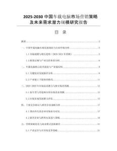 2025-2030中國(guó)車(chē)載電腦市場(chǎng)營(yíng)銷(xiāo)策略及未來(lái)需求潛力規(guī)模研究報(bào)告