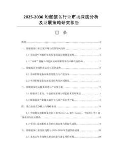2025-2030船舶裝備行業(yè)市場深度分析及發(fā)展策略研究報告