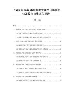 2025至2030中國智能交通市場供需趨勢及投資前景評估報告