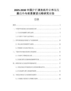 2025-2030中國(guó)護(hù)欄清洗機(jī)行業(yè)市場(chǎng)發(fā)展趨勢(shì)與前景展望戰(zhàn)略研究報(bào)告