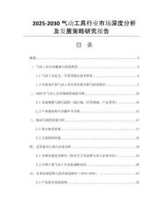 2025-2030氣動(dòng)工具行業(yè)市場(chǎng)深度分析及發(fā)展策略研究報(bào)告