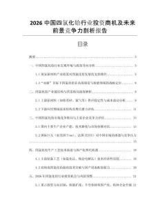 2026中國四氯化鉿行業(yè)投資商機及未來前景競爭力剖析報告