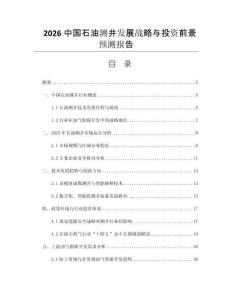 2026中國(guó)石油測(cè)井發(fā)展戰(zhàn)略與投資前景預(yù)測(cè)報(bào)告