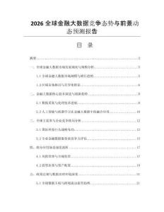2026全球金融大數(shù)據(jù)競爭態(tài)勢與前景動態(tài)預(yù)測報告