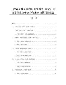 2026全球及中國(guó)壓縮天然氣（CNG）過(guò)濾器行業(yè)競(jìng)爭(zhēng)態(tài)勢(shì)與未來(lái)前景預(yù)測(cè)報(bào)告