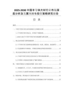 2025-2030中國半導(dǎo)體片材行業(yè)市場深度分析及發(fā)展預(yù)測與投資策略研究報告
