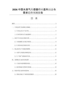 2026中國水蒸氣傳感器行業(yè)盈利動態(tài)與需求趨勢預(yù)測報告
