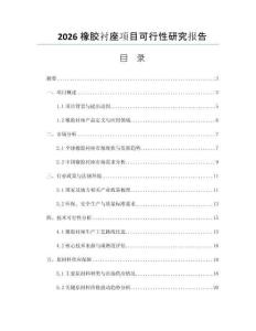 2026橡膠襯座項(xiàng)目可行性研究報(bào)告