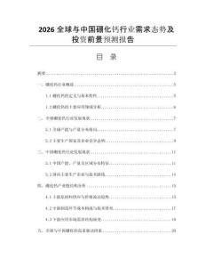 2026全球與中國硼化鈣行業(yè)需求態(tài)勢及投資前景預(yù)測報告