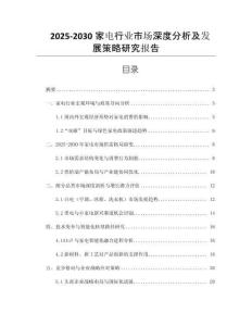 2025-2030家電行業(yè)市場深度分析及發(fā)展策略研究報告