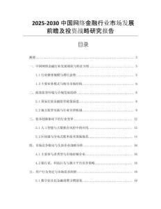 2025-2030中國網(wǎng)絡(luò)金融行業(yè)市場發(fā)展前瞻及投資戰(zhàn)略研究報告