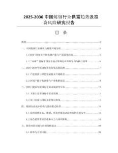 2025-2030中國煉鋼行業(yè)供需趨勢及投資風(fēng)險(xiǎn)研究報(bào)告