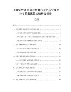 2025-2030中國種甘薯行業(yè)市場發(fā)展趨勢與前景展望戰(zhàn)略研究報告