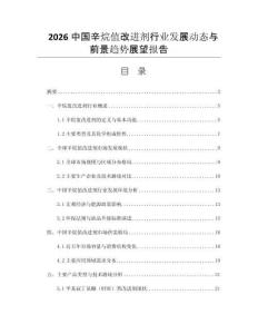 2026中國辛烷值改進(jìn)劑行業(yè)發(fā)展動態(tài)與前景趨勢展望報告
