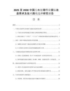 2025至2030中國污水處理行業(yè)提標改造需求及技術路線選擇研究報告