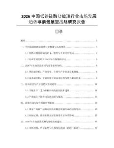 2026中國低鐵硅酸鹽玻璃行業(yè)市場發(fā)展趨勢與前景展望戰(zhàn)略研究報(bào)告