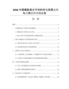 2026中國(guó)橡膠高分子材料市場(chǎng)供需態(tài)勢(shì)與應(yīng)用趨勢(shì)預(yù)測(cè)報(bào)告
