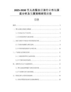 2025-2030嬰兒衣服去漬液行業(yè)市場深度分析及發(fā)展策略研究報(bào)告