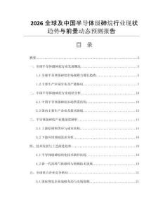 2026全球及中國半導(dǎo)體級砷烷行業(yè)現(xiàn)狀趨勢與前景動態(tài)預(yù)測報告