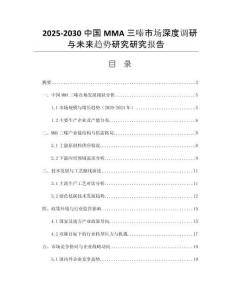 2025-2030中國(guó)MMA三嗪市場(chǎng)深度調(diào)研與未來(lái)趨勢(shì)研究研究報(bào)告