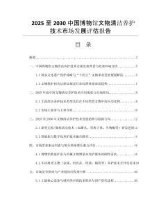 2025至2030中國(guó)博物館文物清潔養(yǎng)護(hù)技術(shù)市場(chǎng)發(fā)展評(píng)估報(bào)告