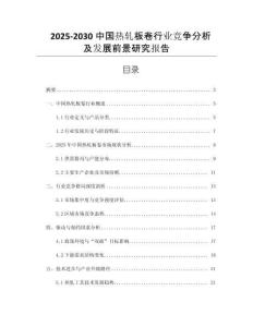 2025-2030中國熱軋板卷行業(yè)競(jìng)爭(zhēng)分析及發(fā)展前景研究報(bào)告