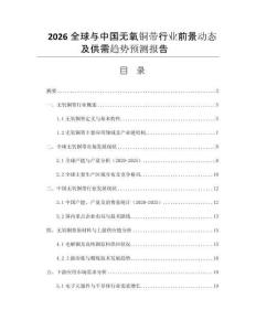 2026全球與中國無氧銅帶行業(yè)前景動態(tài)及供需趨勢預(yù)測報告 
