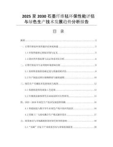 2025至2030石墨纖維氈環(huán)保性能評(píng)估與綠色生產(chǎn)技術(shù)發(fā)展趨勢(shì)分析報(bào)告
