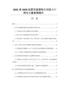 2025至2030玩具可追溯性檢測(cè)技術(shù)應(yīng)用與質(zhì)量管理提升