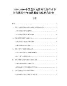 2025-2030中國(guó)空間地面站設(shè)備行業(yè)市場(chǎng)發(fā)展趨勢(shì)與前景展望戰(zhàn)略研究報(bào)告